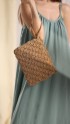 Beige Handwoven Clutch Bag
