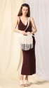 Cream Cotton Fringe Handbag