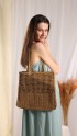 Brown Organic Cotton Crochet Tote