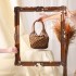 Brown Organic Cotton Handwoven Basket Bag