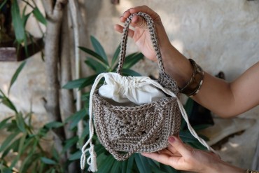 Square Crochet Cotton Handbag