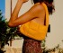 Yellow Wool Blend Knitted Shoulder Bag