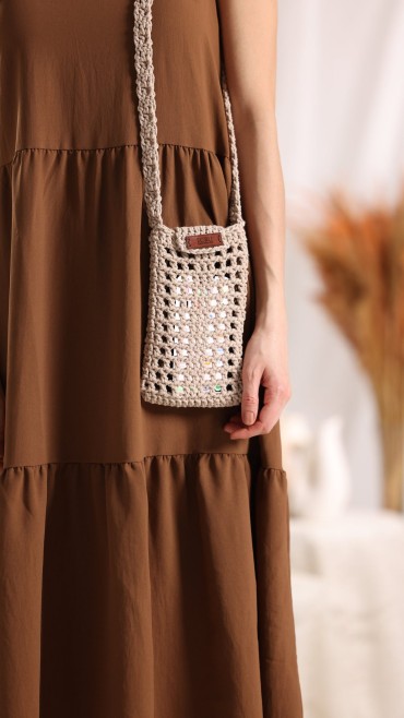 Simple Beige Cotton Crochet...