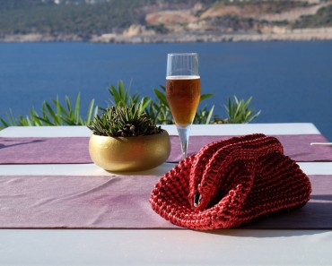 Red Raffia Handwoven Clutch