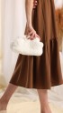 White Cotton Plush Clutch
