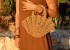 Beige Organic Cotton Shell-Shaped Handbag