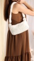 White plush shoulder bag