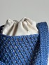 Blue Cotton Woven Bucket Bag