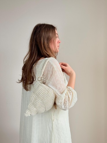 Shell-Shaped Cotton & Polyester Shoulder Bag