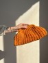 Orange Cotton Handwoven Clutch