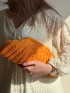 Orange Cotton Handwoven Clutch