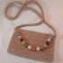 Colorful beaded wicker straw crossbody bag